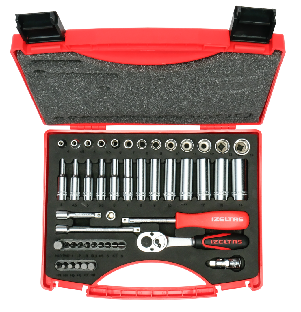1/4" ALTI KÖŞE LOKMA ANAHTAR VE BİTS SET 48 PARÇA