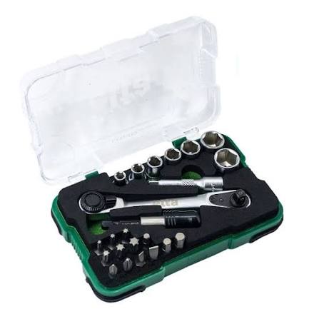 ELTA 1/4" ALTI KÖŞE CIRCIRLI LOKMA ANAHTAR VE BİTS SET 23 PARÇA