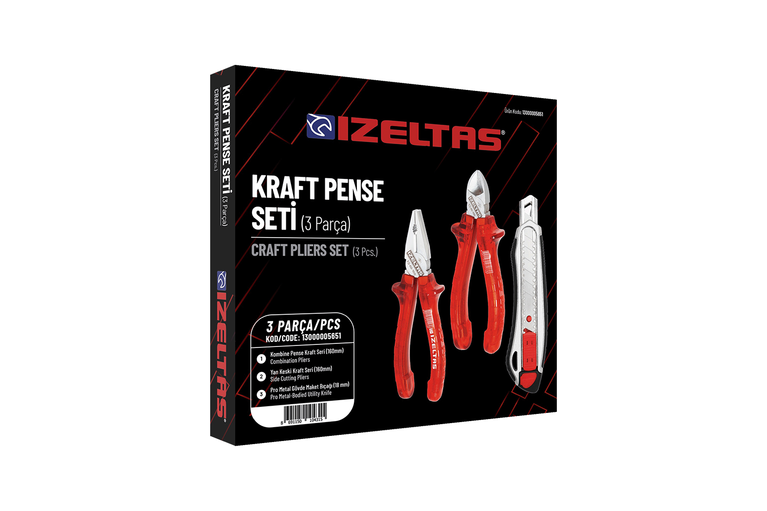 İZELTAŞ 160 MMKRAFT PENSE SETİ (3 PARÇA)