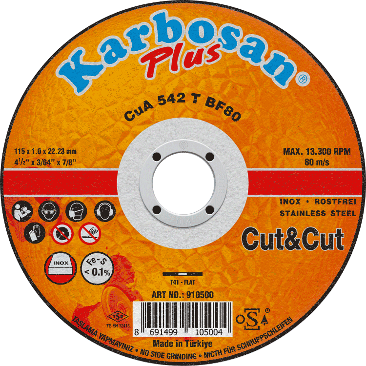 KESME DİSKİ CUT-CUT 125x1.0x22 KARBOSAN