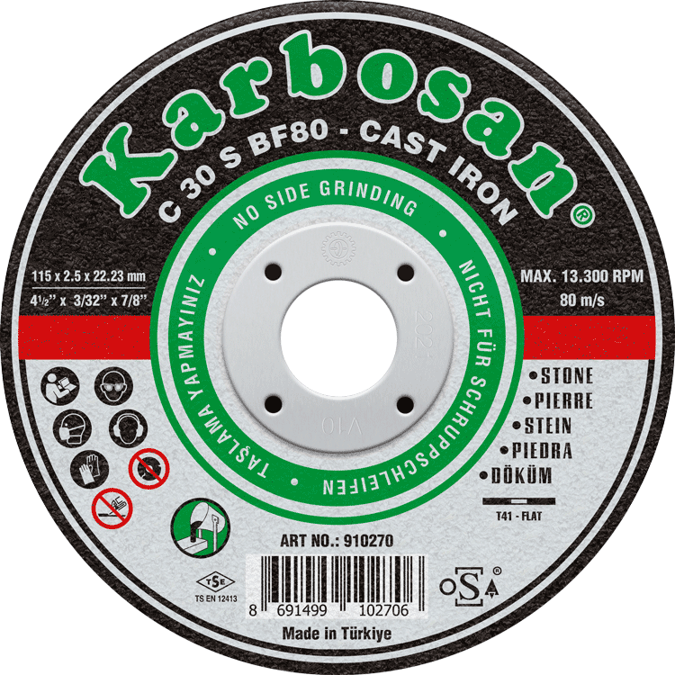 KESME DİSKİ PİK DÖKÜM (SC) BOMBELİ 230x3.0x22 KARB