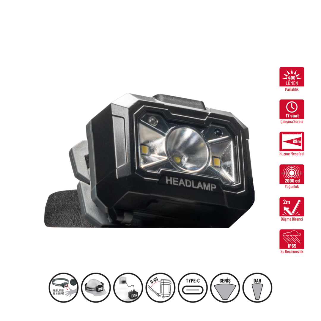 LED KAFA FENERİ 400LM HRKT SENSÖRLÜ