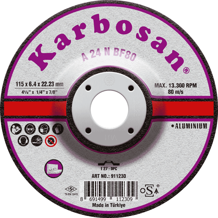 TAŞLAMA DİSKİ ALÜMİNYUM 125x6.4x22 KARBOSAN