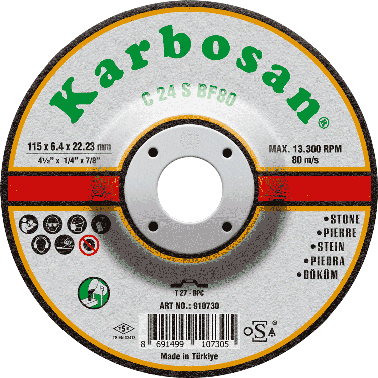 TAŞLAMA DİSKİ PİK DÖKÜM (SC) 180x8.0x22 KARBOSAN